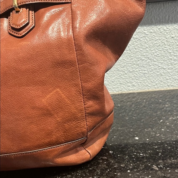 Coach Brown Leather Tote with Gold Hardware - Picture 5 of 7